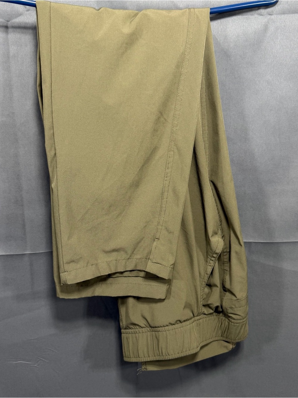 Eddie Bauer Womens Pull On Pants L Elastic Waist Zip Back Pocket Olive